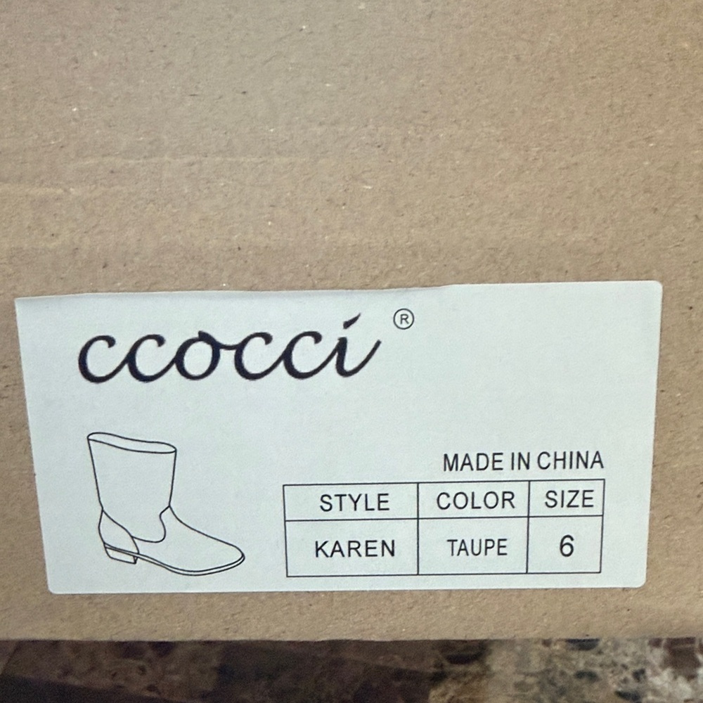 NEW CCOCCI Ribbed Knit Cuff Taupe Boot 6 - Picture 4 of 9